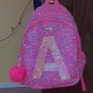 Pink backpack with Letter “A”